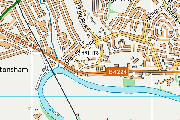 HR1 1TS map - OS VectorMap District (Ordnance Survey)