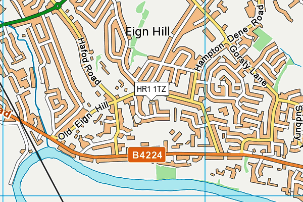HR1 1TZ map - OS VectorMap District (Ordnance Survey)