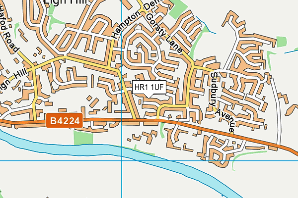 HR1 1UF map - OS VectorMap District (Ordnance Survey)