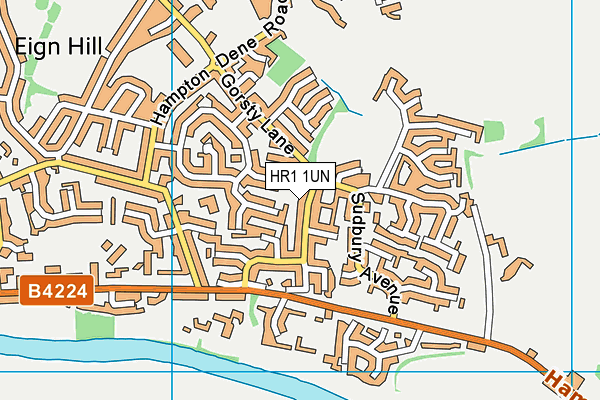 Gorsty Lane Recreation Ground map (HR1 1UN) - OS VectorMap District (Ordnance Survey)