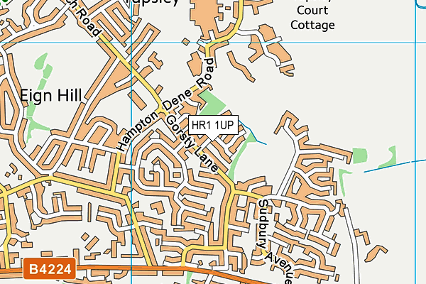 HR1 1UP map - OS VectorMap District (Ordnance Survey)