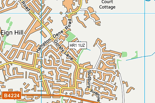 HR1 1UZ map - OS VectorMap District (Ordnance Survey)