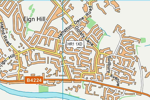 HR1 1XD map - OS VectorMap District (Ordnance Survey)