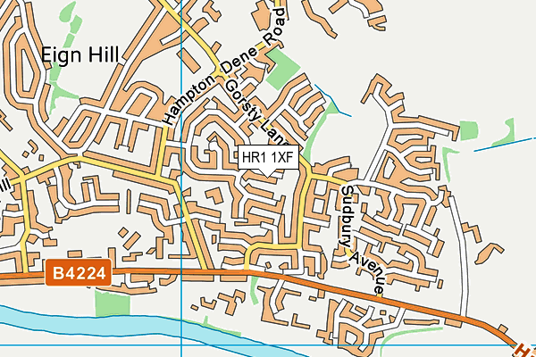 HR1 1XF map - OS VectorMap District (Ordnance Survey)