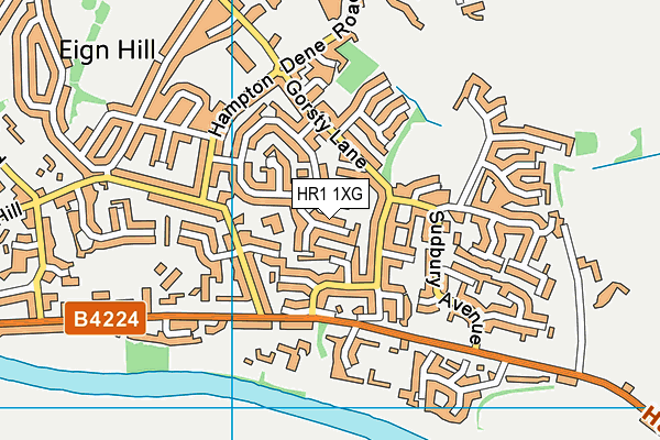HR1 1XG map - OS VectorMap District (Ordnance Survey)