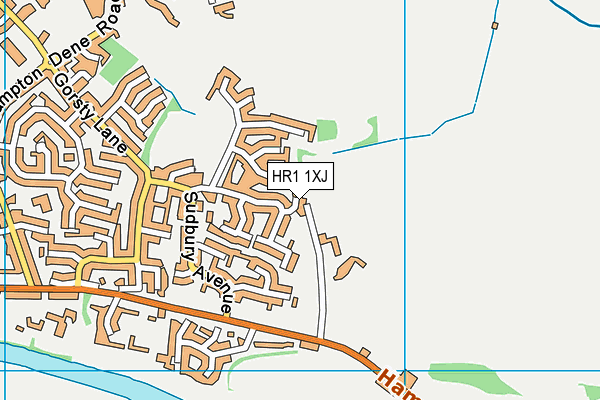 HR1 1XJ map - OS VectorMap District (Ordnance Survey)