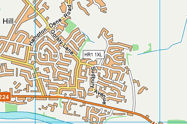 HR1 1XL map - OS VectorMap District (Ordnance Survey)