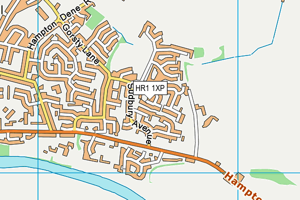HR1 1XP map - OS VectorMap District (Ordnance Survey)
