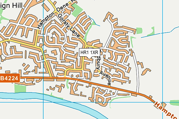 HR1 1XR map - OS VectorMap District (Ordnance Survey)