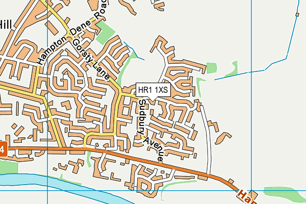 HR1 1XS map - OS VectorMap District (Ordnance Survey)