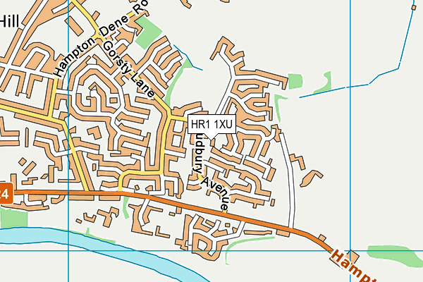 HR1 1XU map - OS VectorMap District (Ordnance Survey)