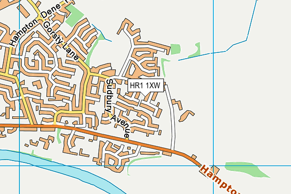 HR1 1XW map - OS VectorMap District (Ordnance Survey)