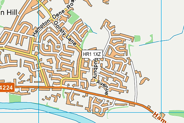 HR1 1XZ map - OS VectorMap District (Ordnance Survey)
