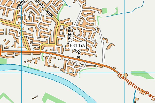 HR1 1YA map - OS VectorMap District (Ordnance Survey)
