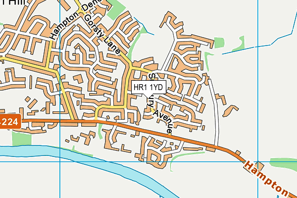 HR1 1YD map - OS VectorMap District (Ordnance Survey)