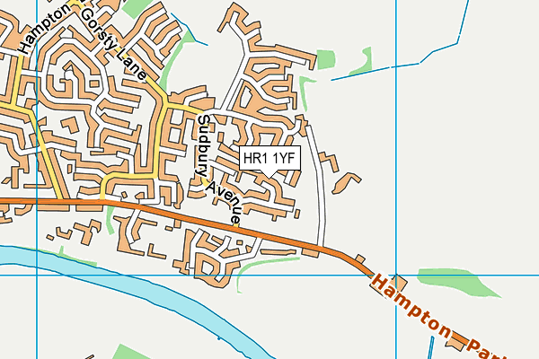 HR1 1YF map - OS VectorMap District (Ordnance Survey)
