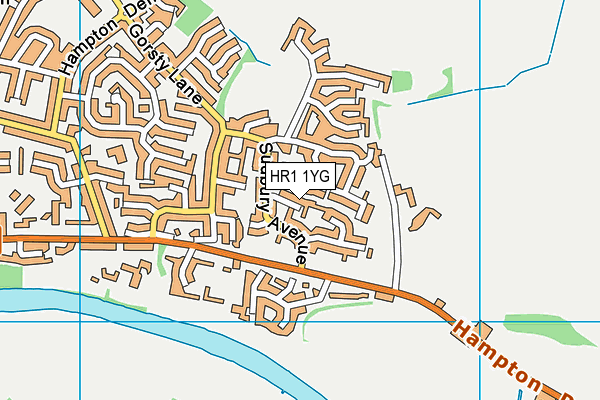 HR1 1YG map - OS VectorMap District (Ordnance Survey)