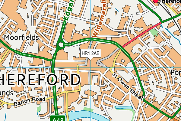 HR1 2AE map - OS VectorMap District (Ordnance Survey)