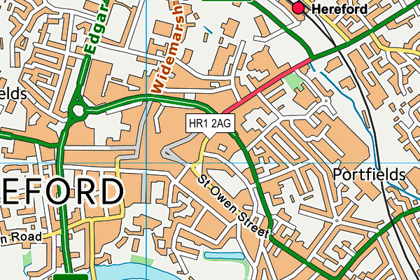 HR1 2AG map - OS VectorMap District (Ordnance Survey)