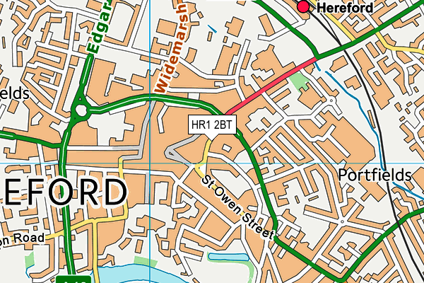HR1 2BT map - OS VectorMap District (Ordnance Survey)