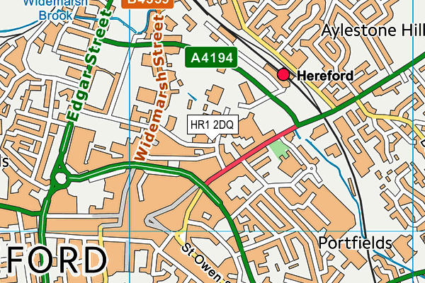 HR1 2DQ map - OS VectorMap District (Ordnance Survey)