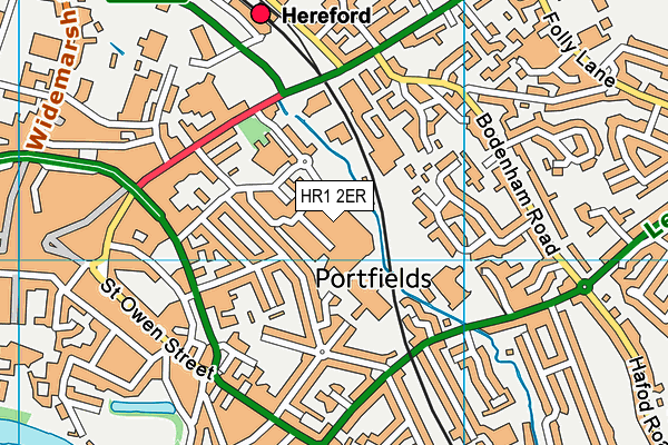 HR1 2ER map - OS VectorMap District (Ordnance Survey)