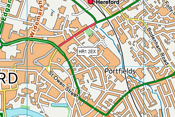 HR1 2EX map - OS VectorMap District (Ordnance Survey)