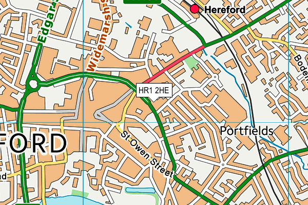 HR1 2HE map - OS VectorMap District (Ordnance Survey)