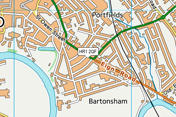 HR1 2QF map - OS VectorMap District (Ordnance Survey)