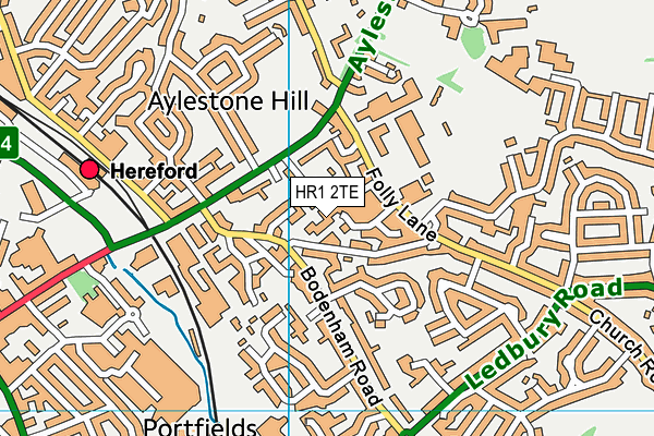 HR1 2TE map - OS VectorMap District (Ordnance Survey)
