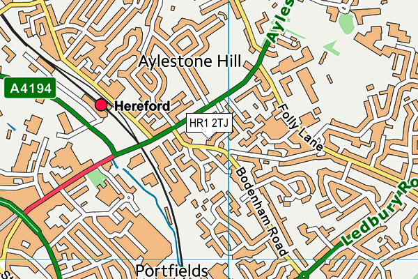 HR1 2TJ map - OS VectorMap District (Ordnance Survey)