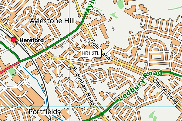 HR1 2TL map - OS VectorMap District (Ordnance Survey)