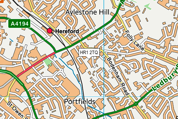 HR1 2TQ map - OS VectorMap District (Ordnance Survey)