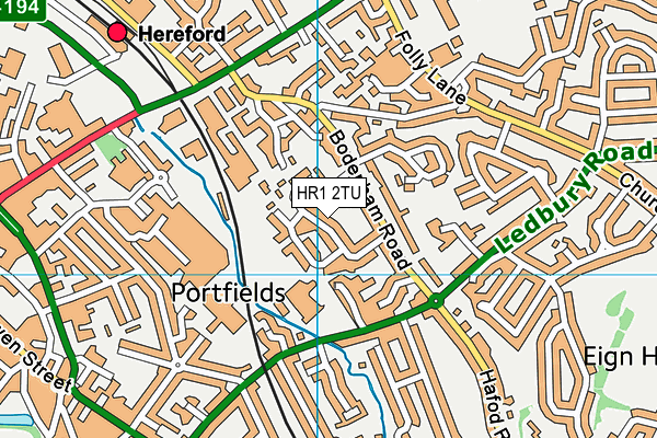 HR1 2TU map - OS VectorMap District (Ordnance Survey)