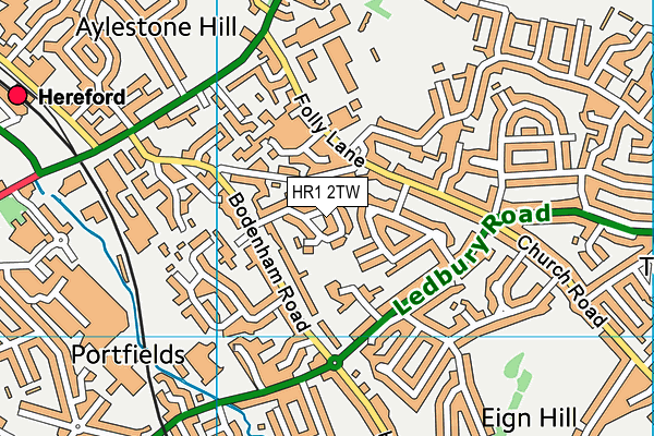 HR1 2TW map - OS VectorMap District (Ordnance Survey)
