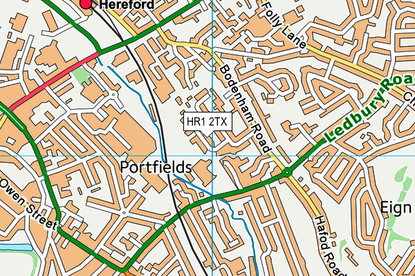 HR1 2TX map - OS VectorMap District (Ordnance Survey)