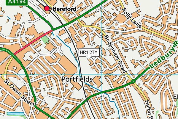 HR1 2TY map - OS VectorMap District (Ordnance Survey)