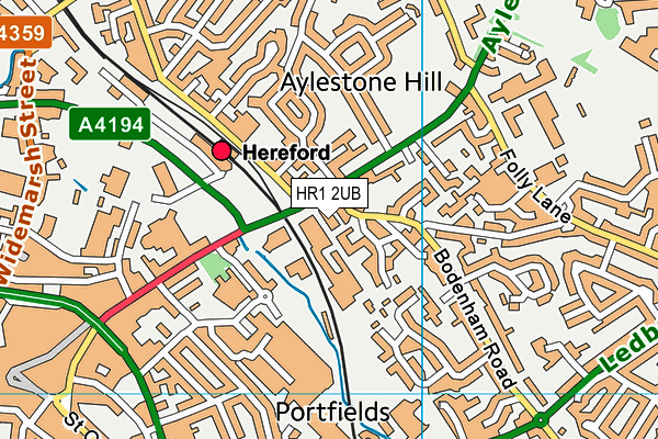 HR1 2UB map - OS VectorMap District (Ordnance Survey)