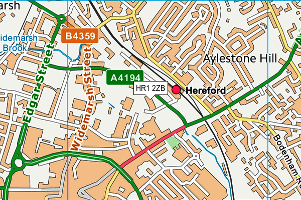 HR1 2ZB map - OS VectorMap District (Ordnance Survey)