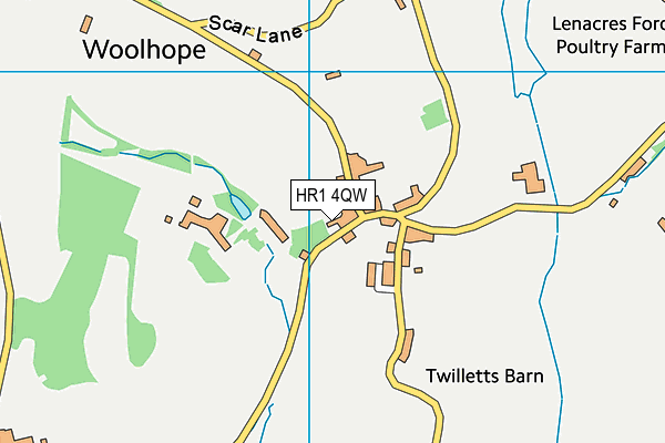 HR1 4QW map - OS VectorMap District (Ordnance Survey)