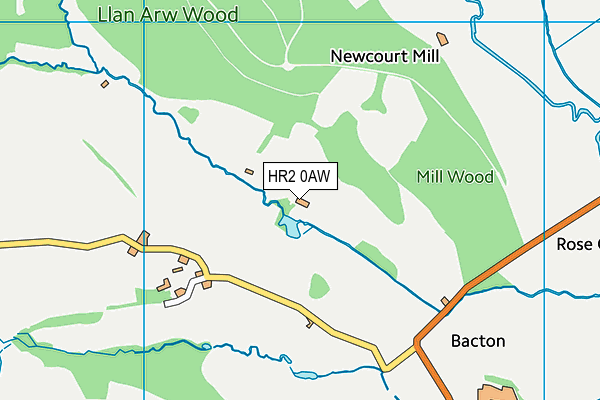 HR2 0AW map - OS VectorMap District (Ordnance Survey)