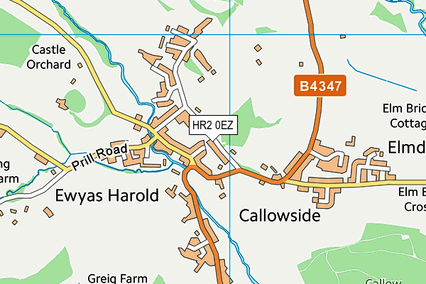 HR2 0EZ map - OS VectorMap District (Ordnance Survey)