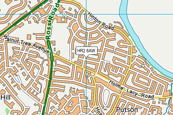 HR2 6AW map - OS VectorMap District (Ordnance Survey)