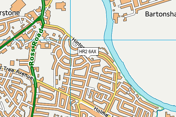 HR2 6AX map - OS VectorMap District (Ordnance Survey)
