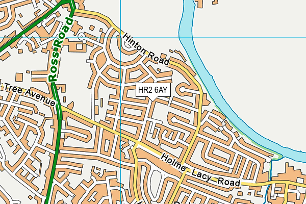 HR2 6AY map - OS VectorMap District (Ordnance Survey)