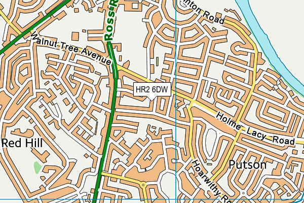 HR2 6DW map - OS VectorMap District (Ordnance Survey)