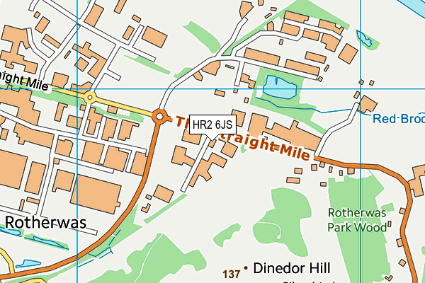 HR2 6JS map - OS VectorMap District (Ordnance Survey)