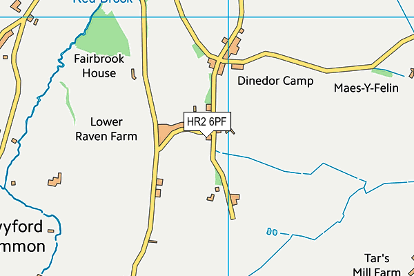 HR2 6PF map - OS VectorMap District (Ordnance Survey)