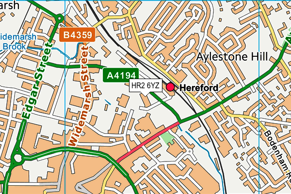 HR2 6YZ map - OS VectorMap District (Ordnance Survey)