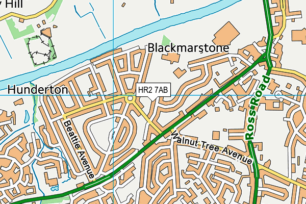 HR2 7AB map - OS VectorMap District (Ordnance Survey)